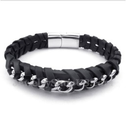 Men's Titanium Leather Bracelet