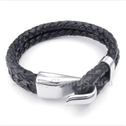 Men's Leather Titanium Bracelet