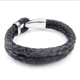 Men's Leather Titanium Bracelet