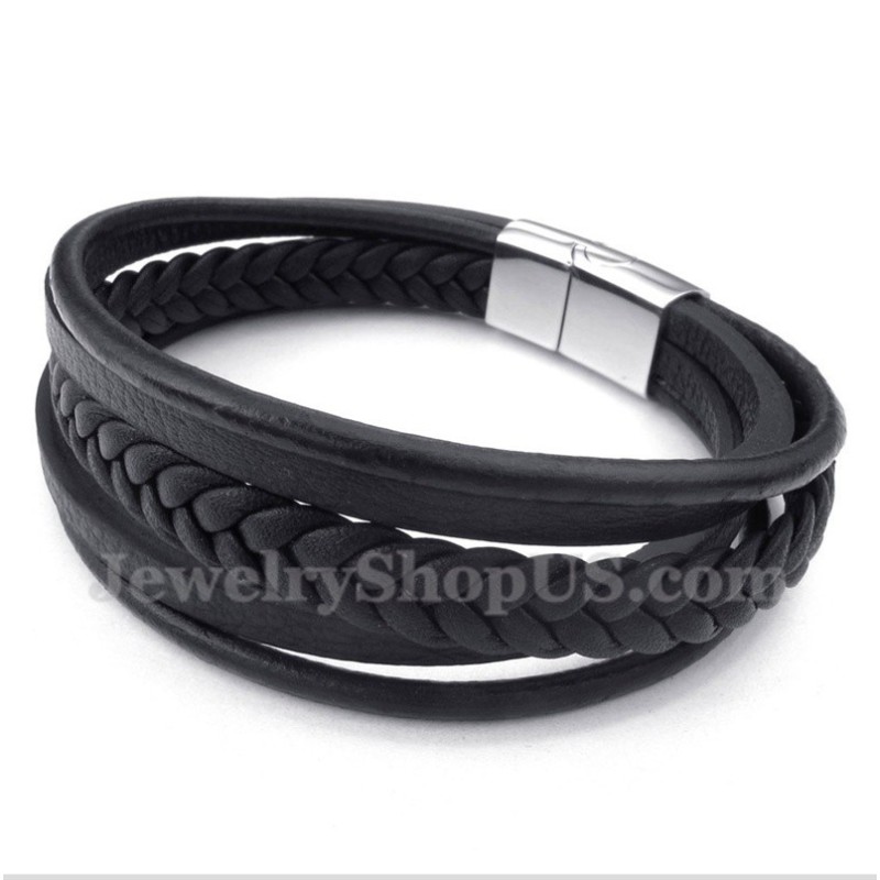 Men's Leather Titanium Bracelet Men's Leather Titanium Bracelet