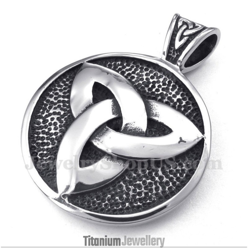 Men's Titanium Celtic Knot Pendant With Free Chain Men's Titanium Celtic Knot Pendant With Free Chain