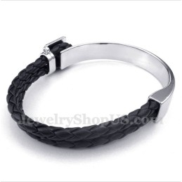 Men's Leather Titanium Bracelet