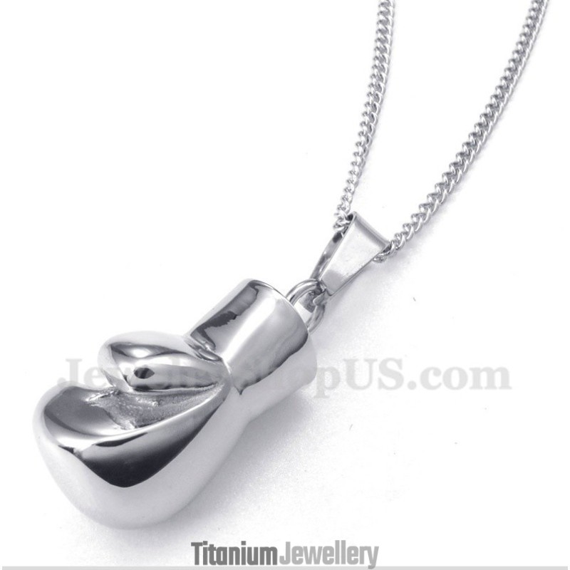 Men's Titanium Boxing Glove Pendant With Free Chain Men's Titanium Boxing Glove Pendant With Free Chain