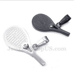 Titanium Feather Tennis Rackets Couple'S Pendant With Free Chain (One Pair)