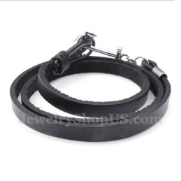 Men's Titanium Leather Bracelet