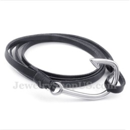 Men's Titanium Leather Bracelet