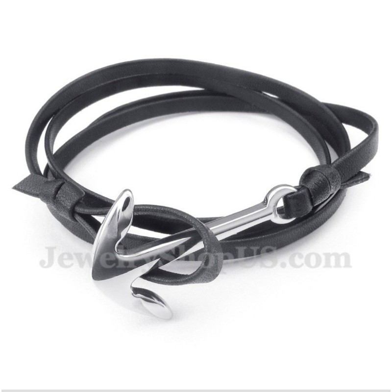 Men's Leather Titanium Bracelet Men's Leather Titanium Bracelet