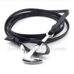 Men's Leather Titanium Bracelet