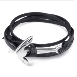 Men's Titanium Leather Bracelet
