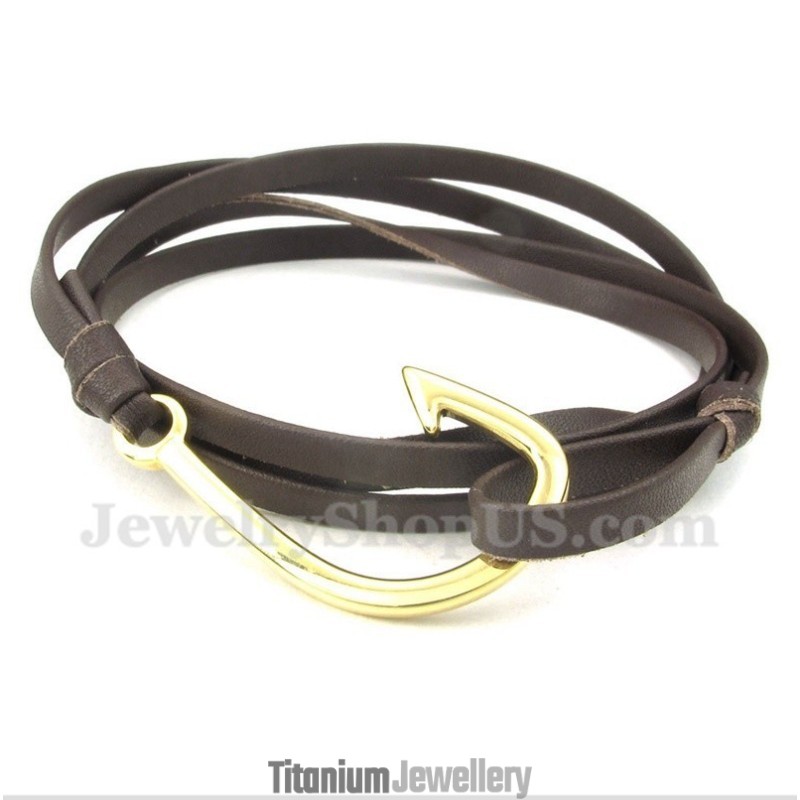 Men's Titanium Leather Bracelet