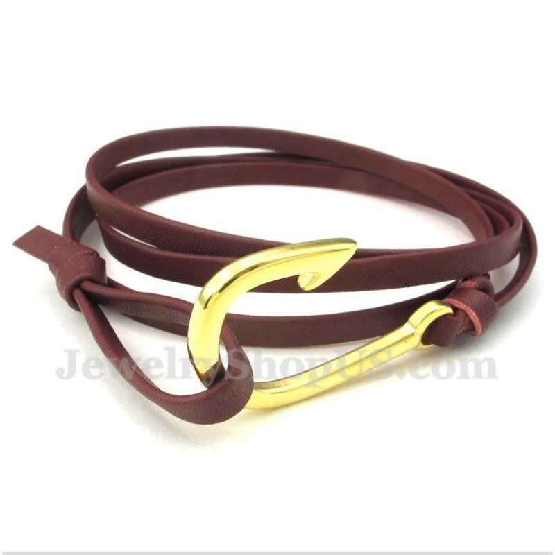Men's Leather Hooks Titanium Bracelet Men's Leather Hooks Titanium Bracelet