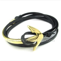 Men's Titanium Leather Anchor Bracelet