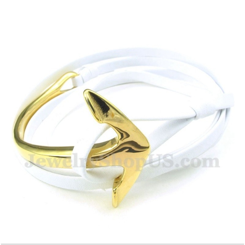 Men's Titanium Leather Anchor Bracelet Men's Titanium Leather Anchor Bracelet