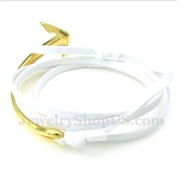 Men's Titanium Leather Anchor Bracelet