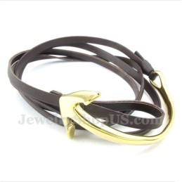 Men's Titanium Leather Anchor Bracelet