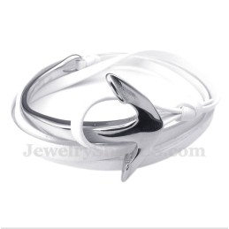 Men's Titanium Leather Anchor Bracelet