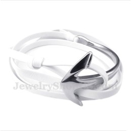 Men's Titanium Leather Anchor Bracelet