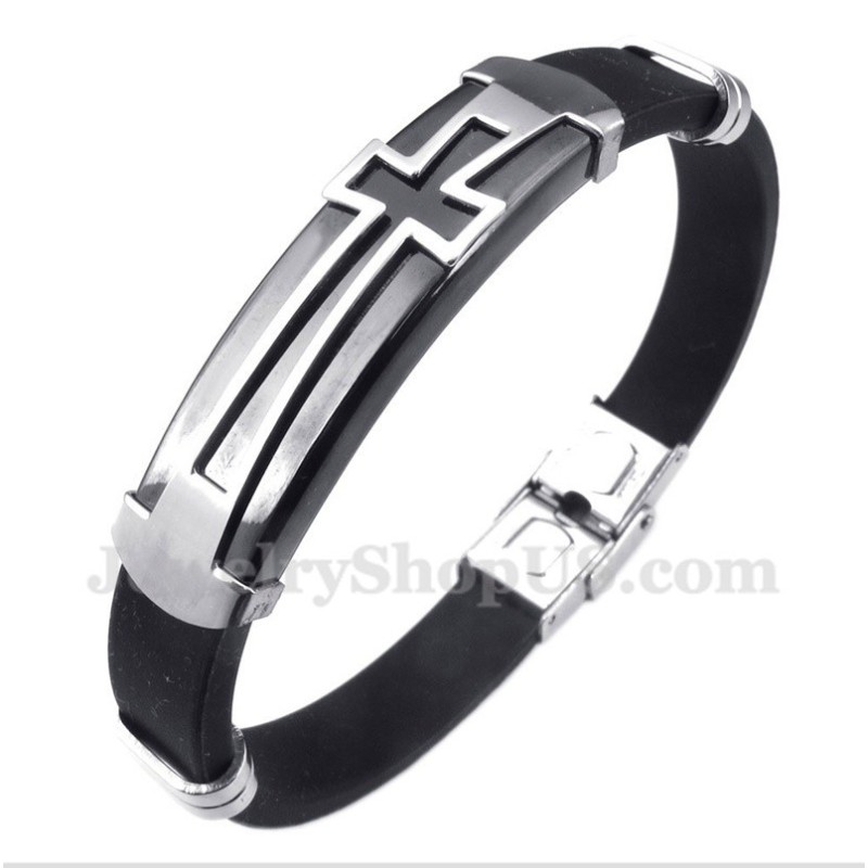 Men's Titanium Rubber Cross Bracelet Men's Titanium Rubber Cross Bracelet
