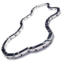20.5 Inch Titanium Silver Cuboid Necklace