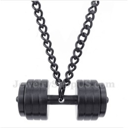 Men's Titanium Dumbbells Pendant With Free Chain