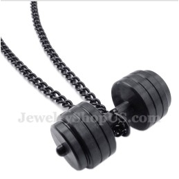 Men's Titanium Dumbbells Pendant With Free Chain
