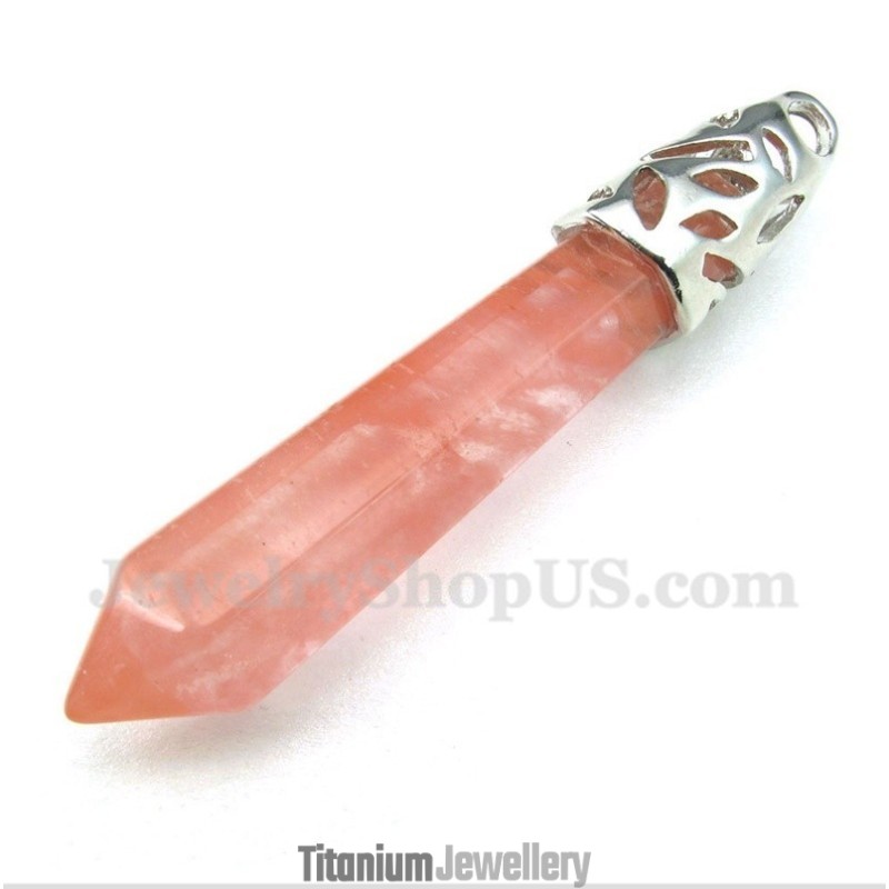 Men's Coloured Glaze Hexagon Prism Pendant With Free Chain Men's Coloured Glaze Hexagon Prism Pendant With Free Chain