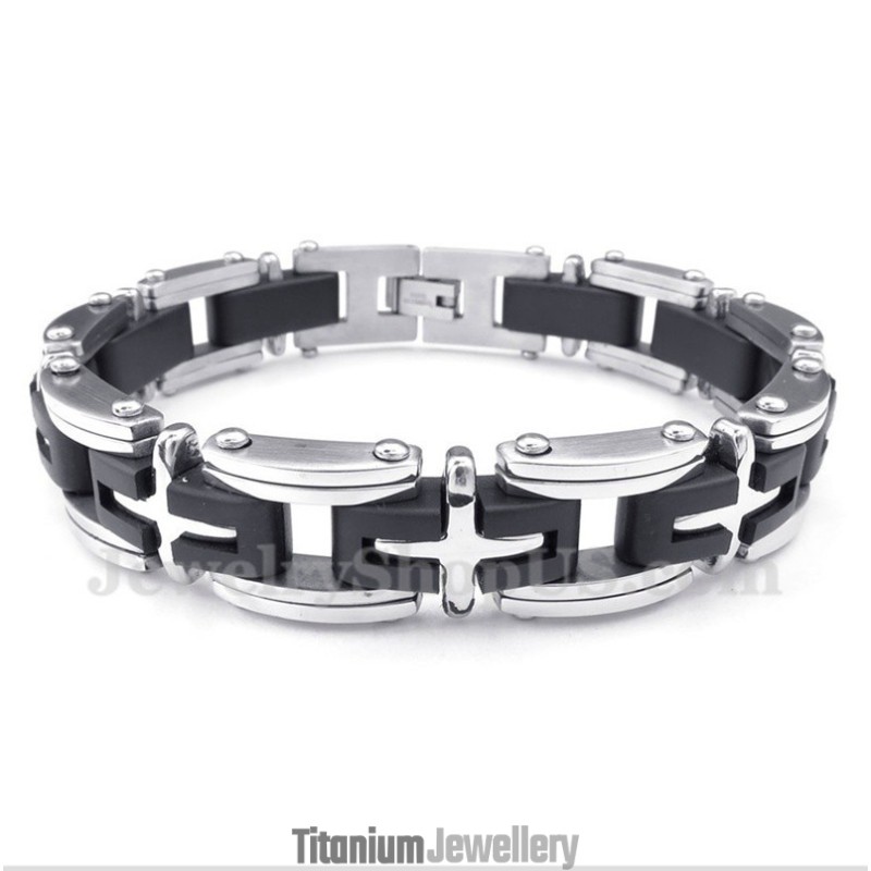 Men's Titanium Cross Bracelet