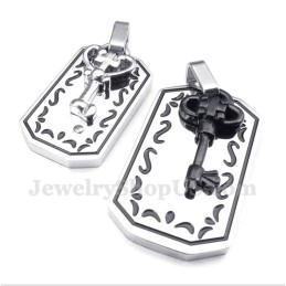 Titanium Key Couple'S Pendant With Free Chain (One Pair)
