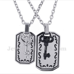 Titanium Key Couple'S Pendant With Free Chain (One Pair)