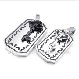 Titanium Key Couple'S Pendant With Free Chain (One Pair)