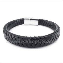Men's Titanium Leather Bracelet