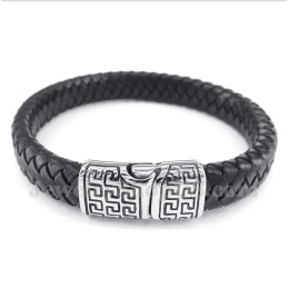 Men's Titanium Leather Bracelet