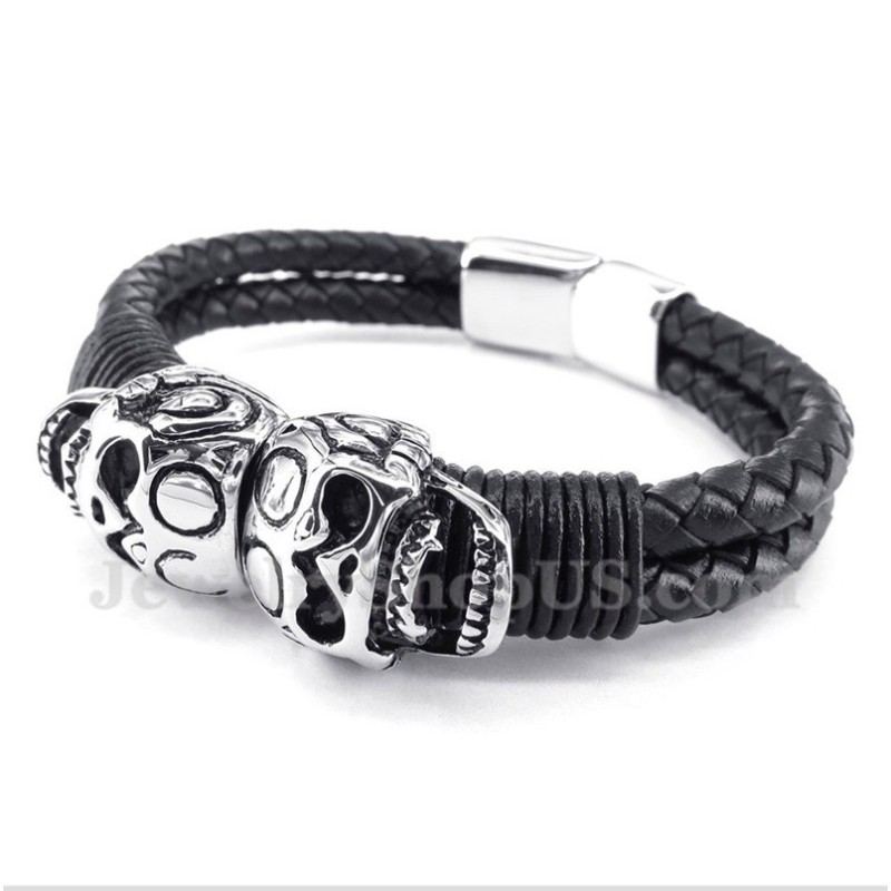 Men's Titanium Leather Bracelet Men's Titanium Leather Bracelet