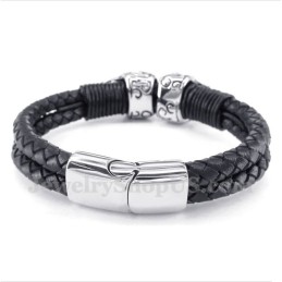 Men's Titanium Leather Bracelet