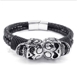 Men's Titanium Leather Bracelet