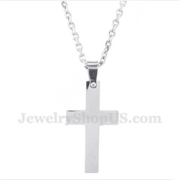 Men's Titanium Cross Pendant With Free Chain