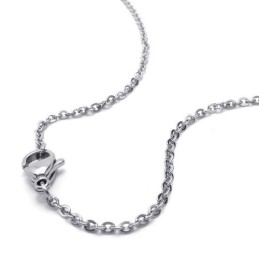 15.4 Inch Titanium Silver Stars Necklace