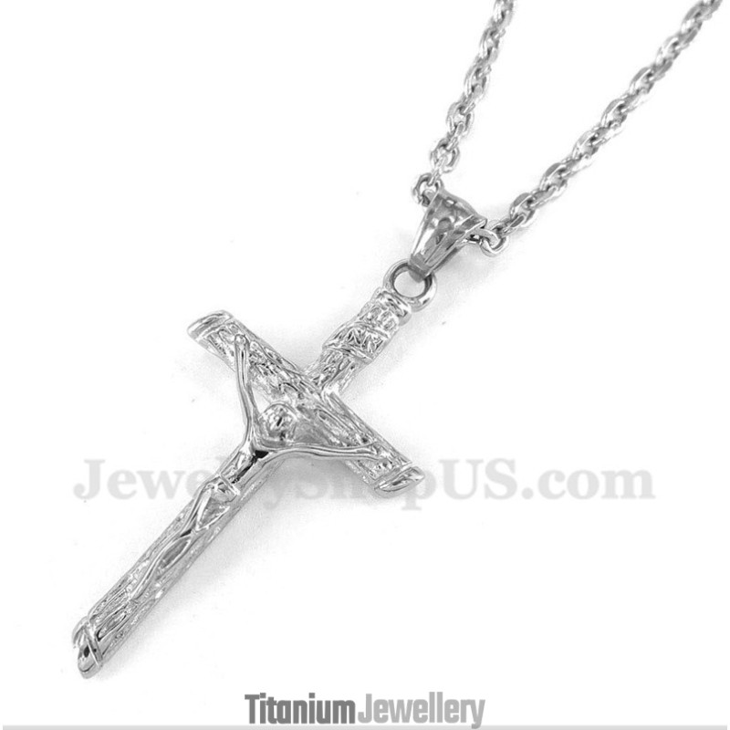 Men's Titanium Jesus Pendant With Free Chain