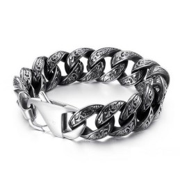 Fashion Men's Titanium Multi-Loop Clasp Pattern Bracelet