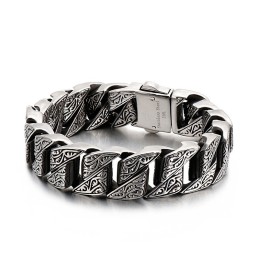 Cool Personality Retro Floral Titanium Bracelet For Men