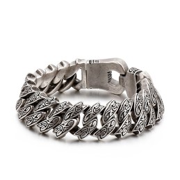 Cool Personality Retro Floral Titanium Bracelet For Men