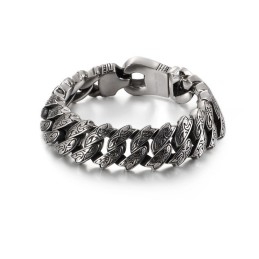 Cool Personality Retro Floral Titanium Bracelet For Men