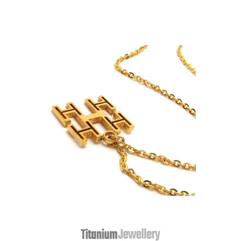 15.7 Inch Titanium Golden Chains Necklace 15.7 Inch Titanium Golden Chains Necklace