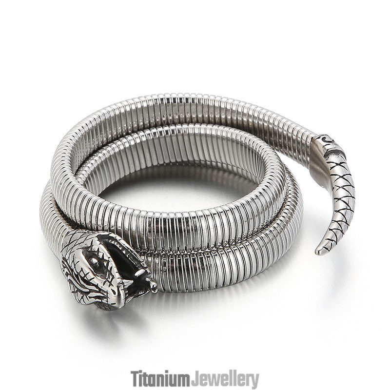 Fashion Snake Type Multi-Loop Opening Titanium Bracelet For Men Fashion Snake Type Multi-Loop Opening Titanium Bracelet For Men