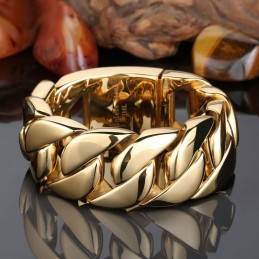 New Gold-Plated Fashion Men's Titanium Bracelet