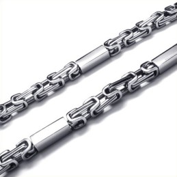 21.7 Inch Titanium Silver Cuboid Necklace