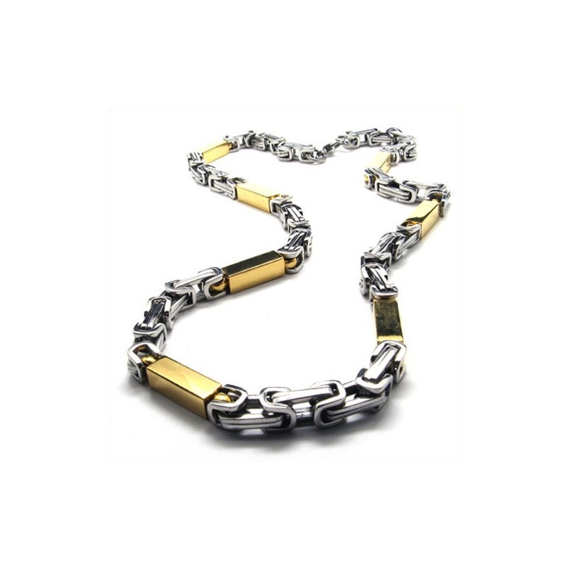 21.7 Inch Titanium Golden Cuboid Necklace