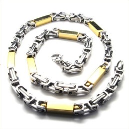 21.7 Inch Titanium Golden Cuboid Necklace