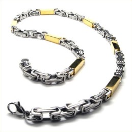 21.7 Inch Titanium Golden Cuboid Necklace
