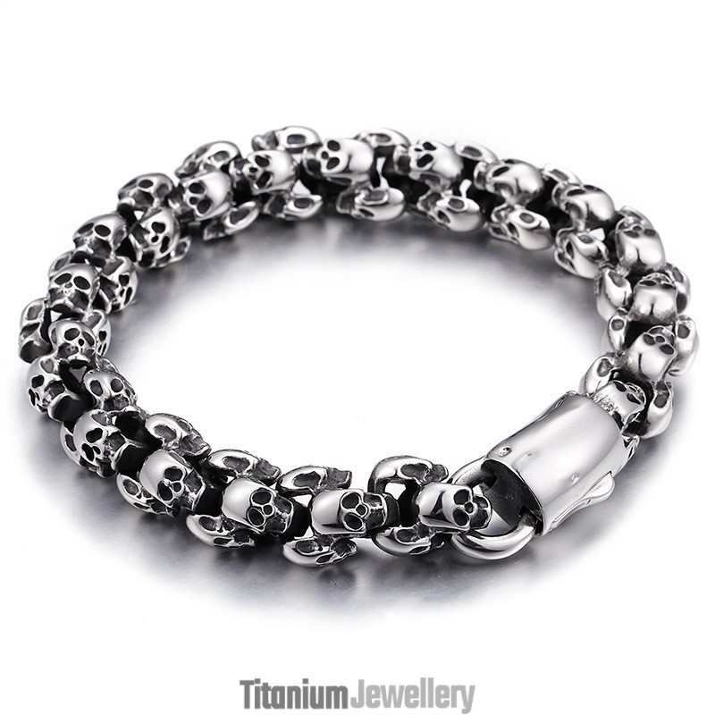 Fashion Titanium Skull Bracelet For Men Fashion Titanium Skull Bracelet For Men